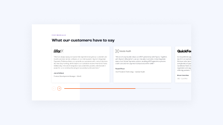 Testimoinals carousel UI